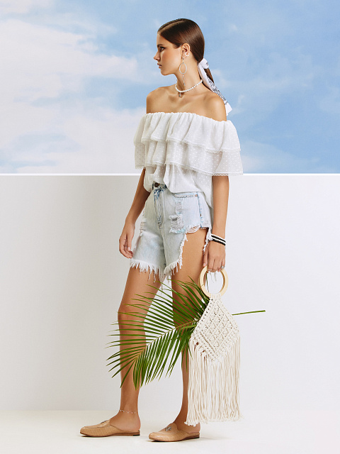 Light Blue Distressed Mini Shorts, 5 Light Blue Distressed Mini Shorts, 5