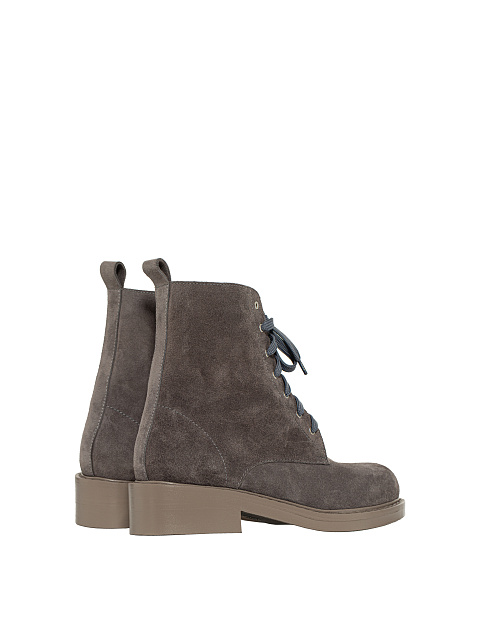 Grey Velour & Fur Lace Up Boots, 3