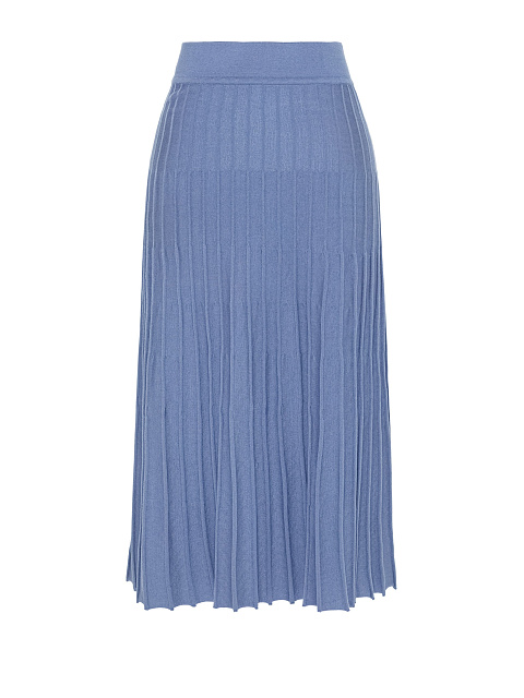 Blue Ruffled Jersey Midi Skirt, 1