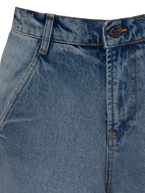 Light Blue Embroidered Wide Leg Jeans, 3