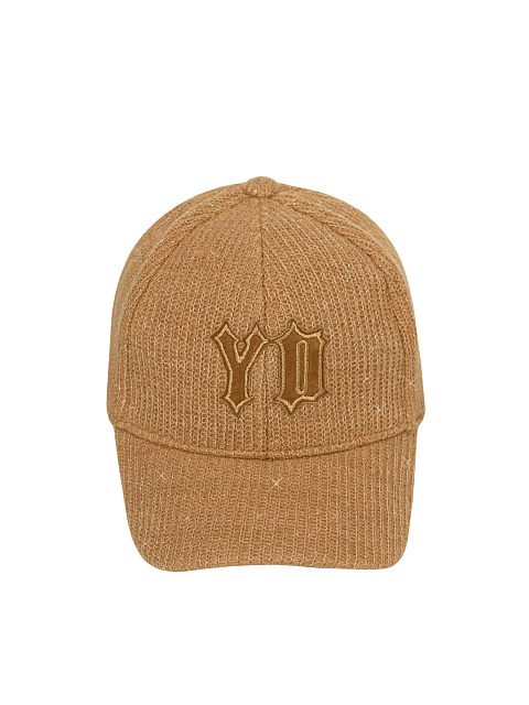 Light Brown Lurex & Suede "YD" Cap, 2 Light Brown Lurex & Suede "YD" Cap, 2