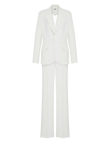 White Cut-out Cotton Pant Suit, 1