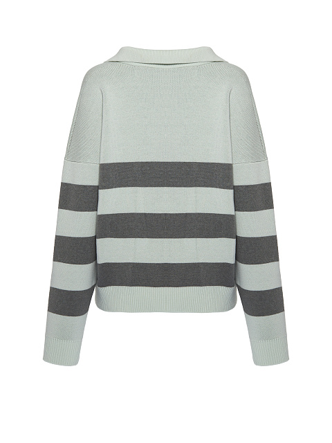 Grey & Mint Striped Cotton Pullover, 2 Grey & Mint Striped Cotton Pullover, 2