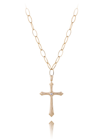 Gold & Diamonds Cross Necklace, 1