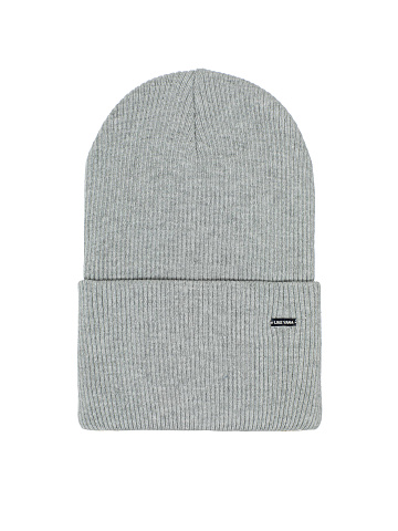 Grey Ribbed Beanie Hat, 1