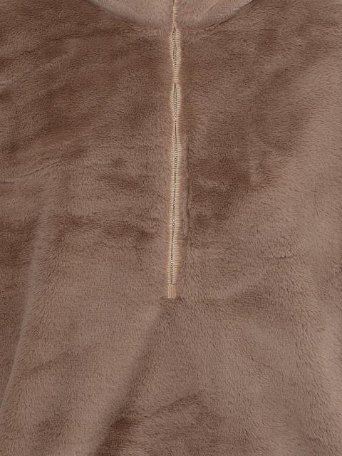 Beige Eco-fur Hoodie, 3