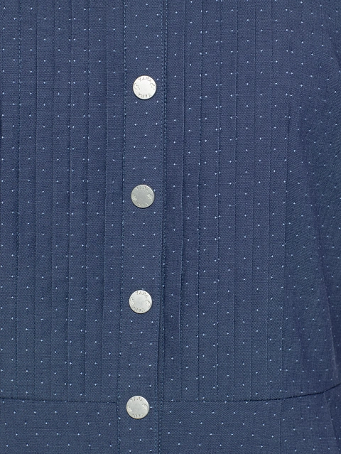 Blue Cotton Midi Dress With Ruffles, 3