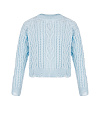 Детский голубой хлопковый свитер с косами Детский голубой хлопковый свитер с косами