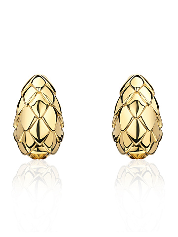 Yellow Gold Dragon Egg Earrings, 1