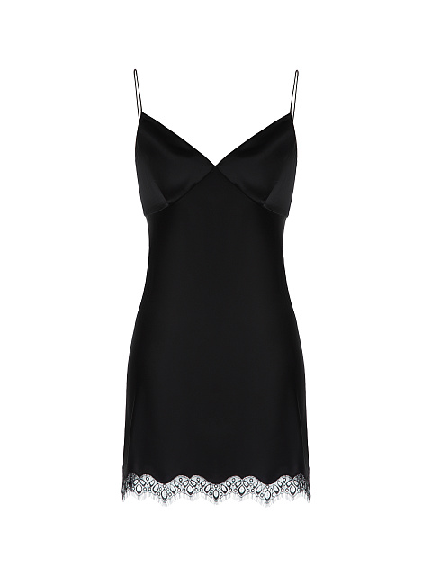 Black Fringed Lace Cotton Wrap Mini Dress, 3