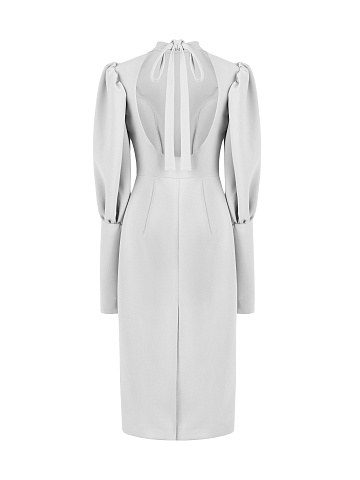 White Open Back Midi Dress , 2