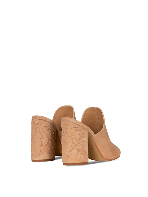 Beige Suede Heeled Mules, 3 Beige Suede Heeled Mules, 3