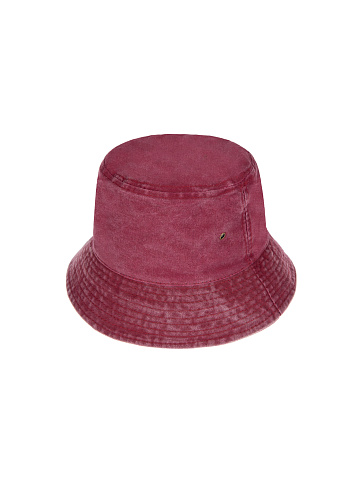 Burgundy Embroidered Cotton Bucket Hat, 2