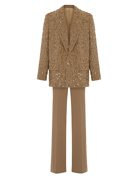 Brown Sequins Pant Suit, 3
