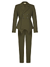 Зеленый брючный костюм со штрипками