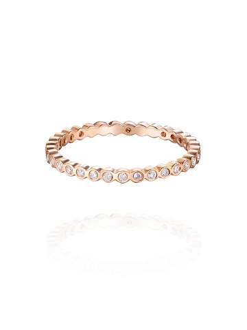 Rose gold ring with diamonds, 1
