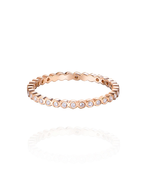 Rose gold ring with diamonds, 1