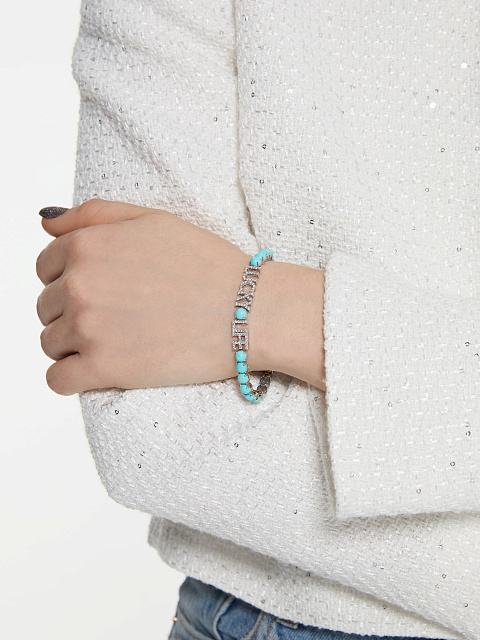 White gold bracelet with Arizona turquoise, 2