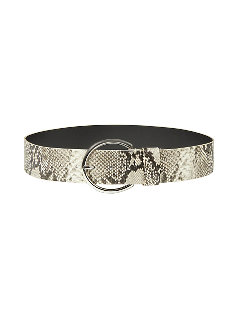 Snake Print Leather Belt, 1