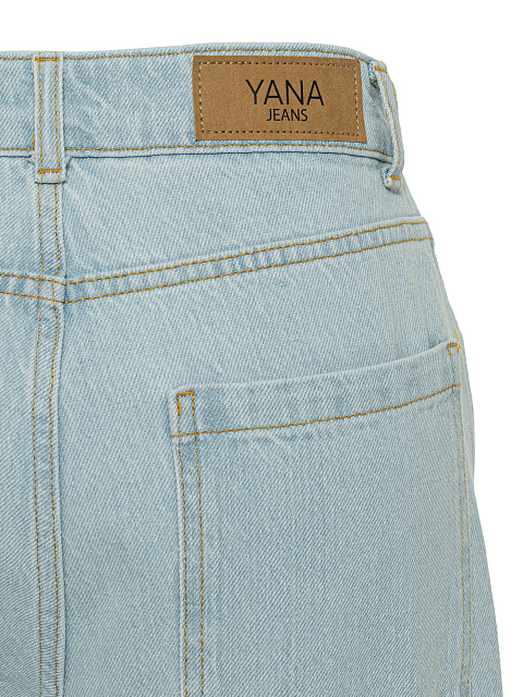 Light Blue Wide Leg Cargo Jeans, 6