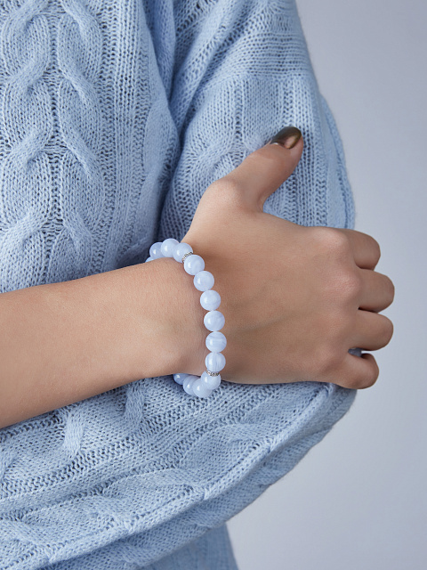 Bracelet with aquamarine beads and topazes, 2