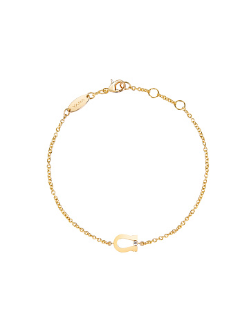 Bracelet with horseshoe in yellow gold, 1