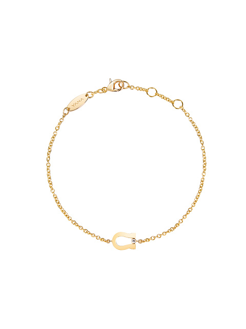 Bracelet with horseshoe in yellow gold, 1