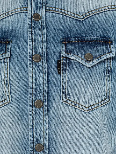 Light Blue Washed Denim Shirt, 3