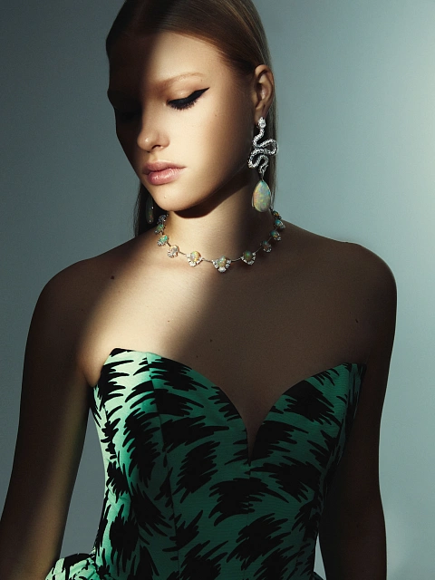 White Gold, Opal & Diamonds Earrings, 5