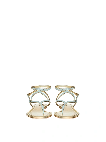 Gold-blue leather sandals, 2