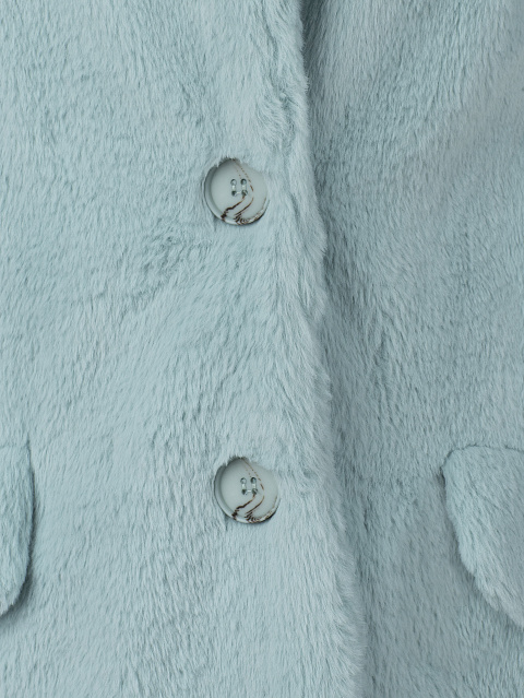 Turquoise Faux Fur Blazer, 4 Turquoise Faux Fur Blazer, 4