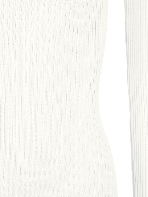 Ivory Rib Knit Mini Dress, 4