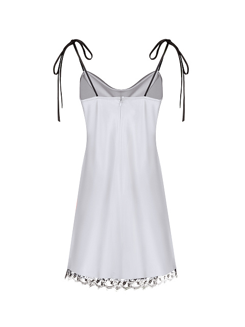 Light Grey Lace Trimmed Slip Dress, 2 Light Grey Lace Trimmed Slip Dress, 2