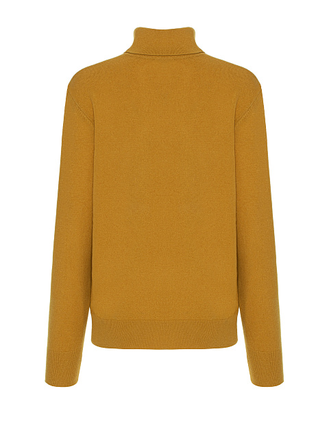 Men's Yellow Cashmere Turtleneck Sweater, 2