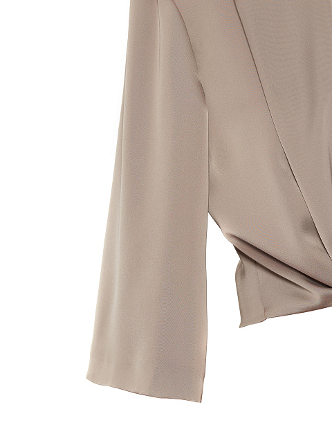 Light Brown Cropped Knot Shirt, 3