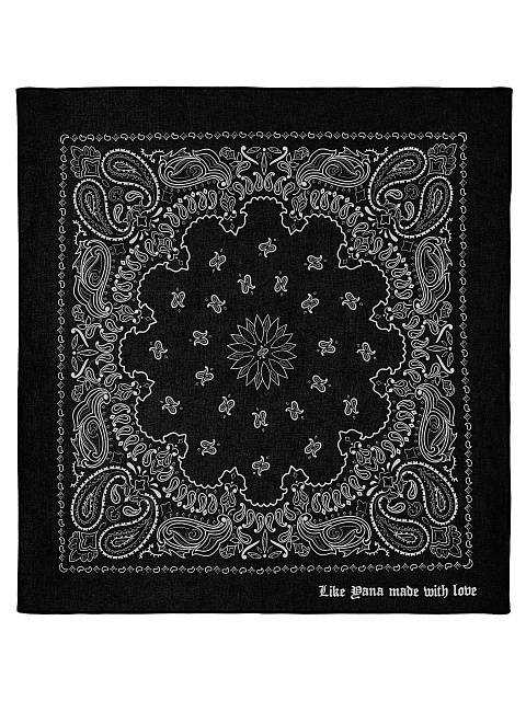 Black Cotton Paisley Printed Bandana, 1 Black Cotton Paisley Printed Bandana, 1