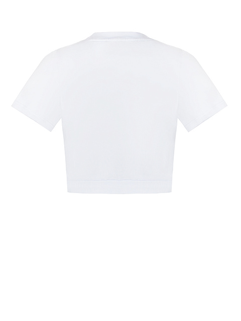 Cropped White Lips Printed T-Shirt, 3