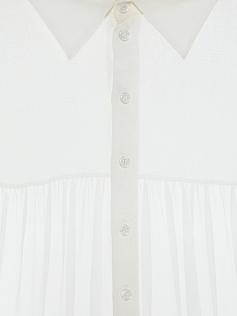 White Chiffon Shirt Dress, 3