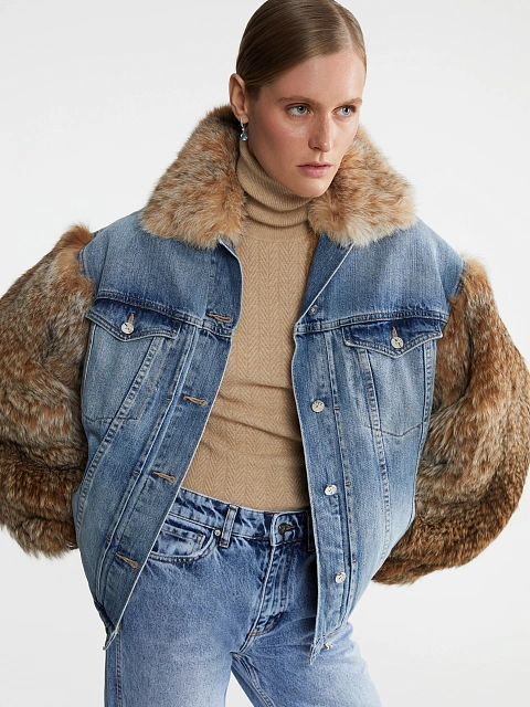 Bobcat Fur Blue Denim Jacket, 11 Bobcat Fur Blue Denim Jacket, 11