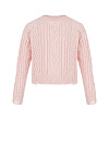 Детский розовый хлопковый свитер с косами Детский розовый хлопковый свитер с косами