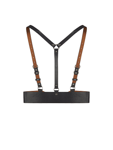 Black Faux Leather Harness, 2
