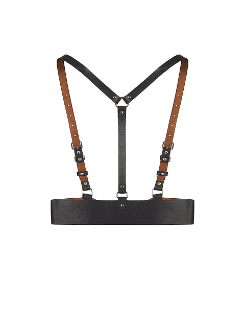 Black Faux Leather Harness, 2