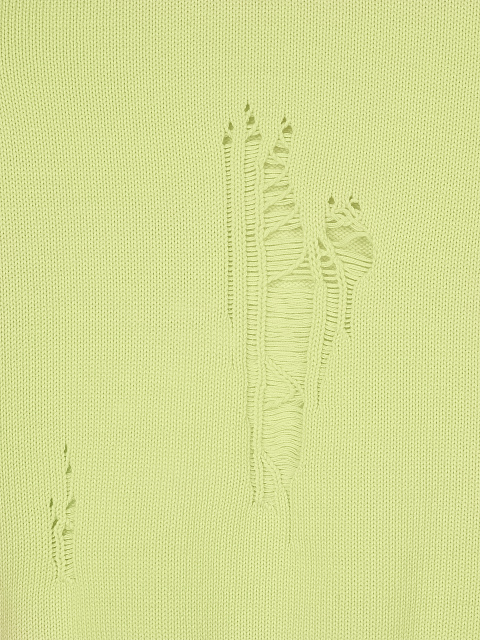 Distressed Lime Green Cotton Sweater, 3