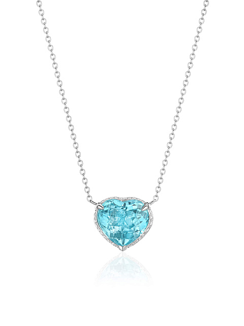 Necklace with a heart-cut apatite, 1 Necklace with a heart-cut apatite, 1