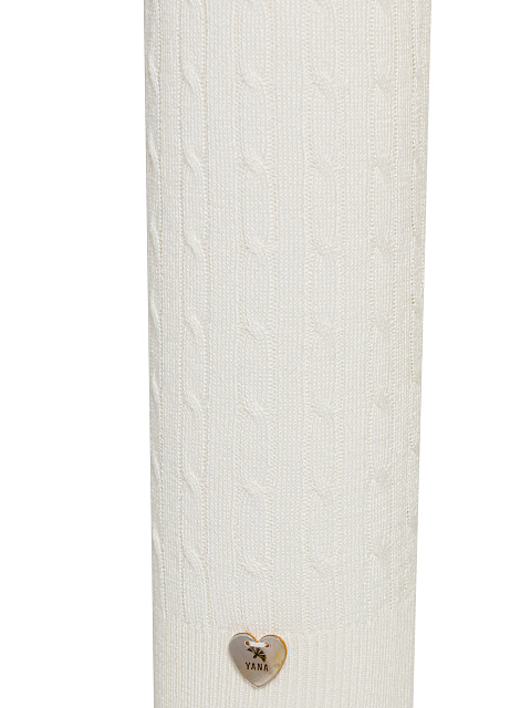 White Braided Cashmere V-neck Sweater, 3