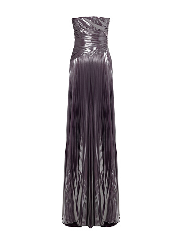Purple Maxi Dress With Silver Plating And Rhinestones, 2