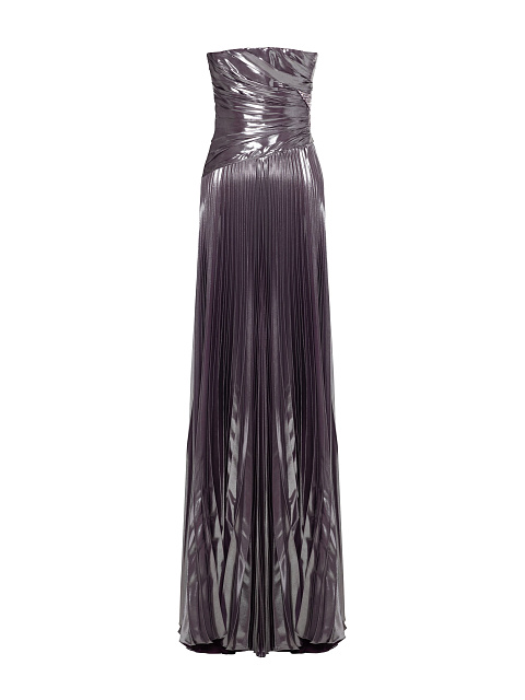 Purple Maxi Dress With Silver Plating And Rhinestones, 2