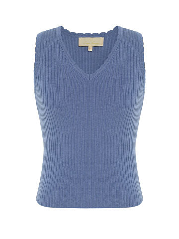Blue Knitted Noodle Top, 1