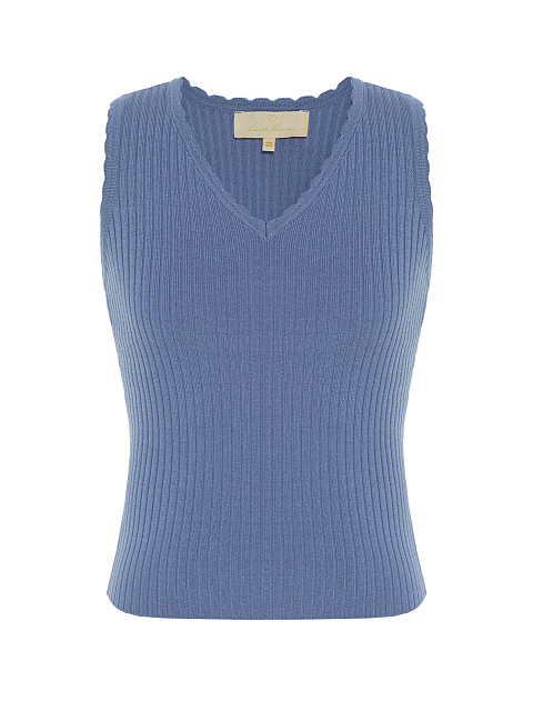 Blue Knitted Noodle Top, 1