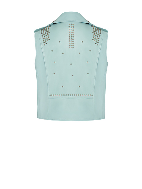 Blue Studded Leather Vest, 2